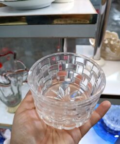 پیاله کریستال حصیری گرد